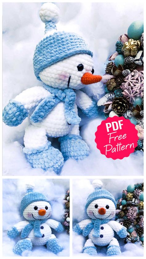 Crochet Plush Snowman Amigurumi PDF Free Pattern - Amigurumi Omazingpaige Crochet, Crochet Snowmen Patterns Free, Free Snowman Crochet Patterns, Amigurumi Free Pattern Christmas, Snowman Amigurumi Pattern Free, Free Crochet Plush Patterns, Snowman Crochet Patterns Free, Amigurumi Christmas Free Pattern, Plush Amigurumi Free Pattern