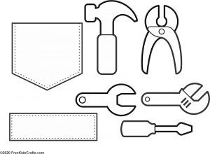 Tool Belt Craft, Father's Day Card Template, Lézervágott Fa, Kids Fathers Day Crafts, Fathers Day Art, Father's Day Diy, Tool Belt, Fathers Day Crafts, Free Tools