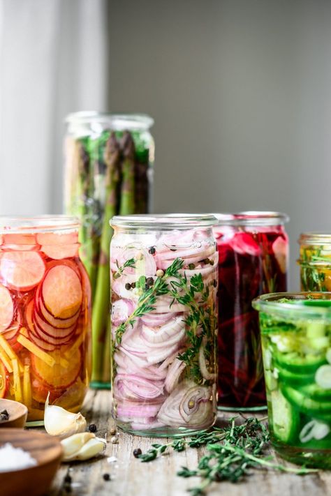 A Guide to Making Quick Pickles at Home | Crowded Kitchen Quick Pickled Radishes, Quick Pickle Recipe, Quick Pickles, Crowded Kitchen, Pickled Radishes, Pickled Beets, Pickled Veggies, Pickled Vegetables, Protein Recipes