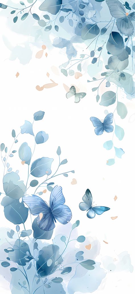 Azure Charm iPhone Wallpaper 4k HD - A collection of light blue motifs, from delicate butterflies to soft floral designs, for a girly touch to your iPhone. Blue Butterfly Wallpaper Hd, Pastel Blue Phone Wallpaper, Calming Blue Wallpaper, Light Blue Flowers Aesthetic Wallpaper, Blue Wallpaper Butterflies, Sky Blue Background Aesthetic, Light Blue Wallpaper Ipad, Blue Flower Phone Wallpaper, Wallpaper Backgrounds Sky