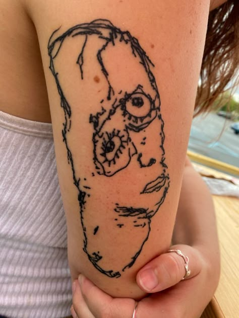 Melophobia Tattoo Melophobia Tattoo, Wierd Tattoo, Cage The Elephant Tattoo, New Tattoo Styles, Shape Tattoo, Doodle Tattoo, Weird Tattoos, Poke Tattoo, Baby Tattoos