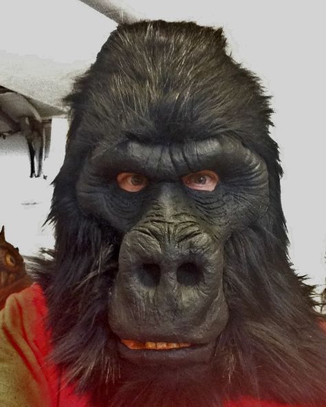 gorilla_mask tutorial | CHRIS WALAS CREATURES Gorilla Suit, Mask Photoshoot, Gorilla Mask, Mask Tutorial, Duct Tape, Paper Mache, Paper Craft, Paper Crafts, Textiles