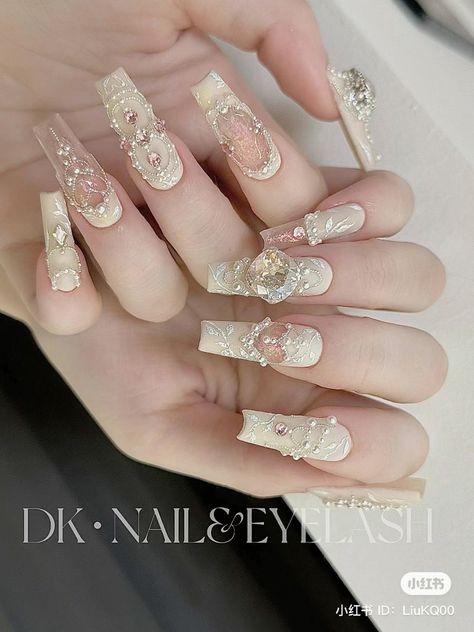 Opulent Nails, Nail Charm, Asian Nails, Stylish Nails Designs, Blush Nails, Pretty Gel Nails, Really Cute Nails, Kawaii Nails, Nail Patterns