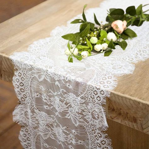 PRICES MAY VARY. ❤ Package Includes: You will get 4pcs 14 x 120-Inch length rustic white lace table runners rectangular. ❤ High Quality: The classic rose floral patterns lace table runners made of high quality lace fabric, soft, comfortable and durable. Not easily loose thread with exquisite edge, safe and environmental friendly. ❤ Widely Application: The boho style table runner make your special moments even more memorable, suitable for wedding, bridal shower, baby shower, homes, hotels, garden Majlis Perkahwinan, Blonde Lob, Rustic Rose, Boho Table Runner, Lace Table Runner, Boho Table, Tafel Decor, Lace Runner, Rustic Boho Wedding