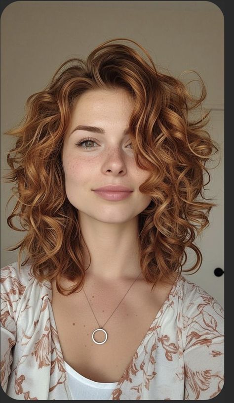 Shoulder Length Curly Red Hair, Natural Curly Hair Cuts, Grey Hair Transformation, Red Curly Hair, Long Face Hairstyles, Wavy Haircuts, Short Curly Haircuts, Haircuts For Curly Hair, Curly Hair Cuts