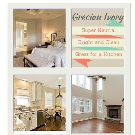 Grecian Ivory SW 7541. Neutral paint color. Sw Grecian Ivory Paint, Sw Grecian Ivory, Sherwin Williams Grecian Ivory, Grecian Ivory Sherwin Williams, Sherwin Williams Neutral, Ivory Paint Color, Ivory Living Room, Paint Color Pallets, Mountain Farmhouse