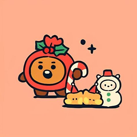 Bt21 Christmas, Bt21 Stickers, Shooky Bt21, Bts Halloween, Xmas Drawing, Bts Christmas, Sailor Moon Wallpaper, Hello Kitty Christmas, Stickers Cute