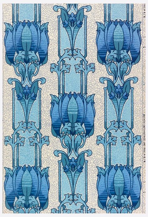 Sidewall - sample | Page 15 | Smithsonian Institution Lotus Flower Illustration, Papier Peint Art Nouveau, Wallpaper Walls, Nouveau Wallpaper, Art Nouveau Wallpaper, French Illustration, Illustration Art Nouveau, Antique Wallpaper, Art Nouveau Illustration