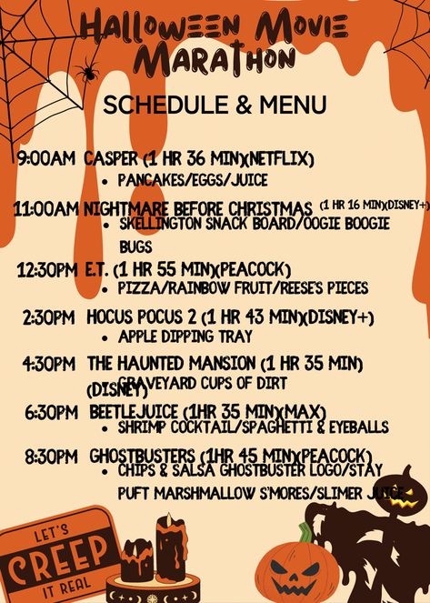 Looking for a family Halloween activity without leaving the house? Check out our guide to fun-packed movie marathon including themed snacks! Halloween Movie Marathon Snacks, Halloween Marathon Movies, Halloween Town Dinner And Movie, Tim Burton Movie Marathon, Halloween Movie Marathon, Horror Movie Marathon, Themed Snacks, Daniel Boone National Forest, Fort Wilderness