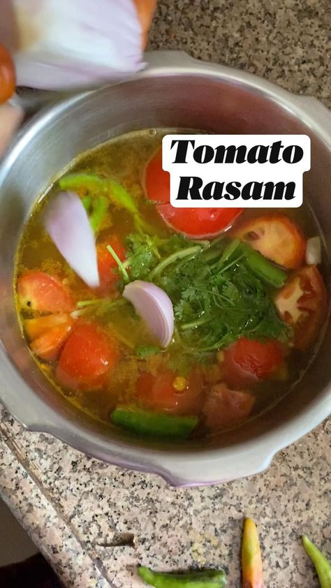 Indian Cooking Videos, Tomato Rasam, Rasam Recipe, Spicy Snacks Recipes, Healthy Indian Recipes, Breakfast Recipes Indian, Vegetarian Fast Food, Tastemade Recipes, Indian Cooking Recipes