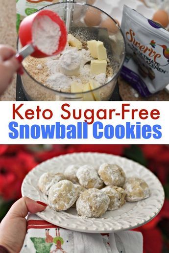 keto snowball cookies Snowball Christmas Cookies, Tartiflette Recipe, Keto Christmas Cookies, Desserts Keto, Keto Holiday, Postre Keto, Keto Christmas, Sugar Free Cookies, Snowball Cookies