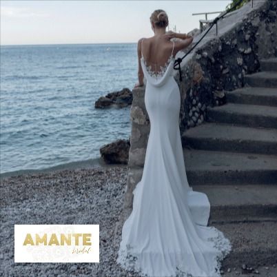 Blissfully beautiful.elegant and sophisticated.Low back detail with beaded front trim. Available to try on at Amante Bridal, Warragul. Cowl Back Wedding Dress, Lace Trend, Women Wedding Dress, Dresses With Appliques, Wedding Dress Elegant, Elegant Wedding Venues, White Mermaid, Back Wedding Dress, Womens Wedding Dresses