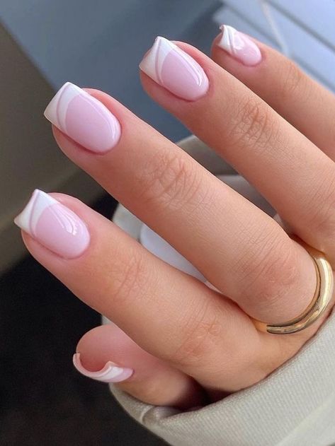 Pink French Manicure, Pale Pink Nails, Cute Short Nails, Pink Manicure, Popular Nails, Short Nail Designs, Beautiful Nail Designs, Gel Nail Designs, French Tip Nails