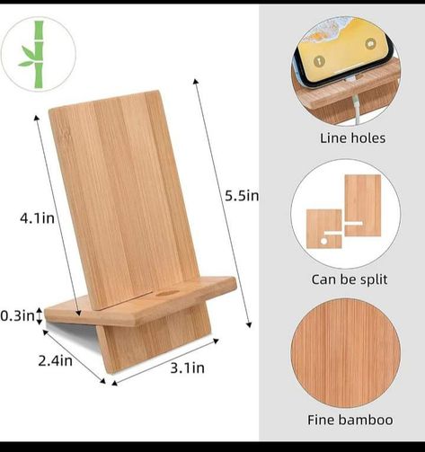 Wooden Cell Phone Stand, Cellphone Stand Wood, Support Telephone Diy, Small Wood Project, Diy Dresser Plans, Diy Phone Stand, Wooden Phone Holder, Wood Phone Holder, Wood Phone Stand