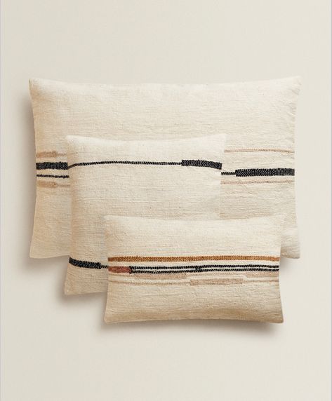 Zara Home Collection, Silk Throw Pillows, Throw Pillows Bedroom, Plain Cushions, Pillow Embroidery, Throw Pillows Living Room, Silk Cushions Covers, Striped Cushions, Silk Cushions