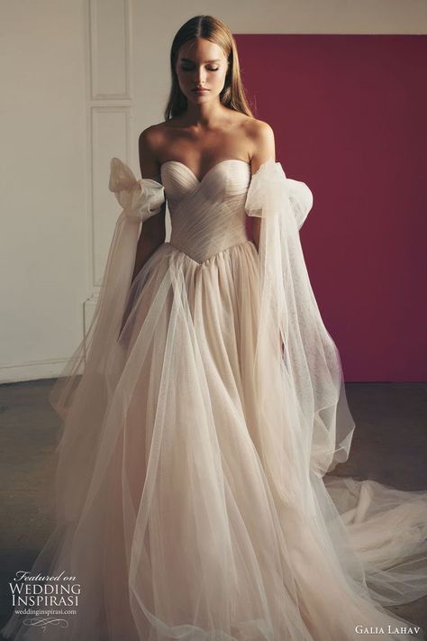 galia lahav fall 2022 gala bridal detached bow strap sweetheart neckline ruched bodice a line ball gown wedding dress chapel train (9) zv -- GALA by Galia Lahav Fall 2022 Wedding Dresses | Wedding Inspirasi #wedding #weddings #bridal #weddingdress #weddingdresses #bride #fashion #collection:GalaGirls #label:GalabyGaliaLahav #label:GaliaLahav #season:Fall/Winter #week:042022 #year:2022 ~ Corset Ball Gowns, Strapless Wedding Dresses, Beautiful Ball Gowns, Galia Lahav, Silk Tulle, Tulle Ball Gown, Wedding Dresses Strapless, Wedding Dress Inspiration, Modern Bride