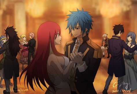 Fairy Tail Fanart, Erza Et Jellal, Fairy Tail Jellal, Jellal And Erza, Fairy Tail Natsu And Lucy, Fairy Tail Love, Anime Fairy Tail, Fairy Tail Nalu, Fairy Tail Characters