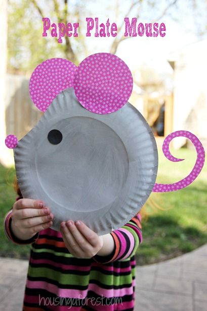 Paper Plate Mouse ~ Easy Kids Craft Mouse Craft, Paper Plate Crafts For Kids, Mouse Crafts, Summer Crafts For Kids, Paper Plate Crafts, Plate Crafts, Crafts For Kids To Make, Childrens Crafts, Easy Crafts For Kids