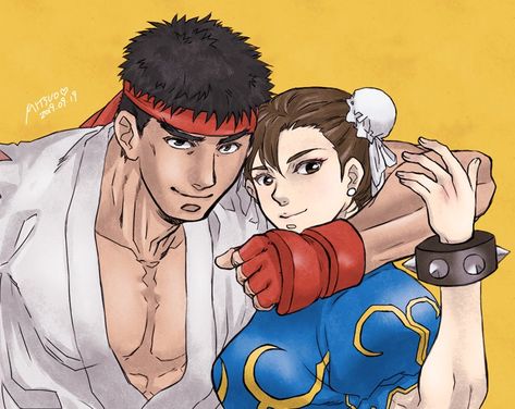 Ryu And Chun Li, Ryu Ken, Street Fighter Tekken, Chun Li Street Fighter, Ryu Street Fighter, Street Fighter Art, Chun Li, King Of Fighters, Cool Sketches