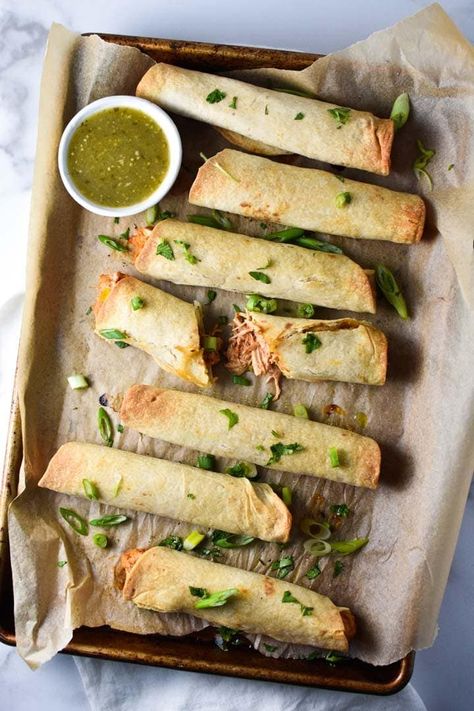 Creamy Chicken Taquitos, Dizzy Cook, Chicken Tinga Recipe, Chicken Flautas, Garlic Mashed Cauliflower, Best Freezer Meals, Noodle Recipe, Baked Bean Recipes, Chicken Taquitos