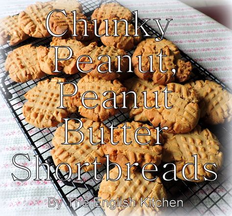 Peanut Butter Shortbread Biscuits Peanut Butter Shortbread Cookies, Peanut Butter Shortbread, Peanut Butter Biscuits, Butter Shortbread Cookies, Butter Shortbread, Drop Cookie Recipes, Shortbread Biscuits, The English Kitchen, Chunky Peanut Butter