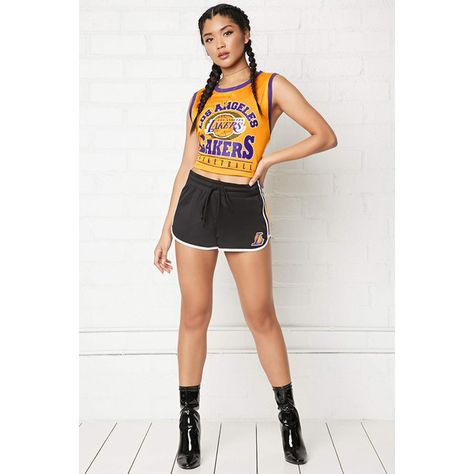 Cropped Outfits, Lakers Logo, Logo Jersey, White Sleeveless Top, Basketball Jerseys, White Sleeveless, Top Sleeveless, Jersey Top, Basketball Jersey