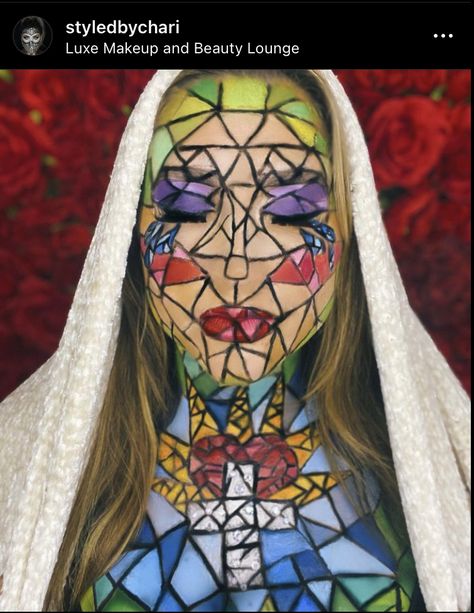 Stained Glass Makeup, Glass Makeup, Stained Glass Window, Stained Glass Windows, Glass Window, Stained Glass, Stain, Makeup, Glass