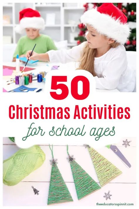 50+ Christmas Activities for School Ages School Christmas Activities, Christmas Activities For School, Kids Learning Games, Holidays Activities, Holiday Classroom Activities, School Age Activities, Children Reading, Fun Christmas Activities, Christmas Activities For Kids