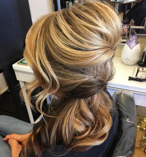 Two-Tier Bouffant Half Updo Bridesmaid Side Hairstyles, Side Swept Hairstyles Wedding, Side Ponytail Updo, Side Ponytail Wedding Hairstyles, Side Swept Updo, Bridesmaid Hair Side, Bridesmaid Hairstyle, Side Ponytails, Side Updo