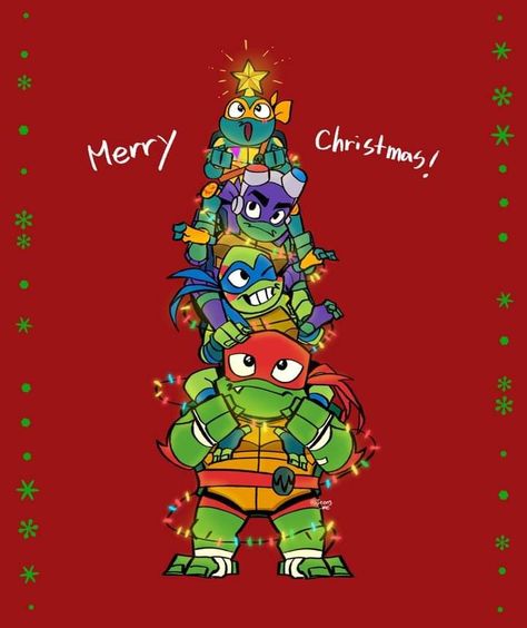 Tmnt Christmas Wallpaper, Tmnt Christmas Pfp, Rottmnt Christmas, Rottmnt X Reader, Tmnt Christmas, Rottmnt Wallpaper, Ninja Turtles Christmas, Christmas Fanart, Tmnt Wallpaper