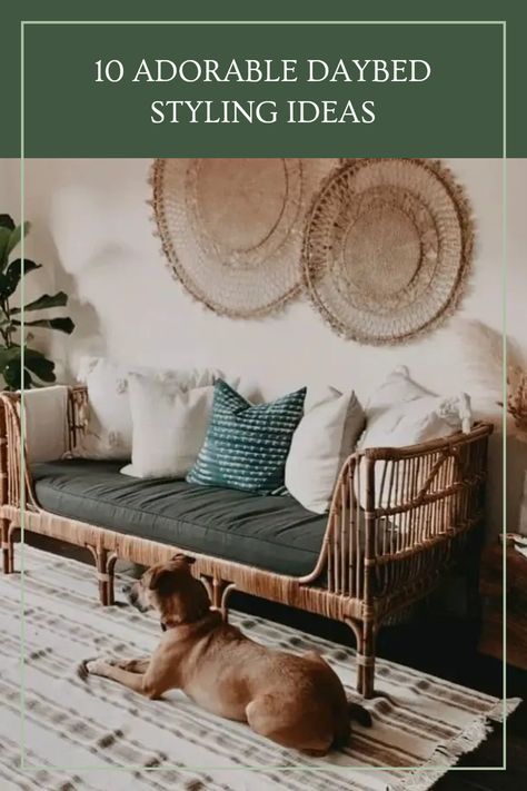 Looking to bring charm and coziness to your space? Check out these 10 adorable daybed styling ideas that will transform your room into a cozy retreat! Whether you want pops of color or a neutral vibe, styling a daybed is easy and fun. From layering pillows to creative throws, these suggestions cater to various styles from bohemian to modern chic. Your daybed can serve multiple purposes while adding aesthetic appeal and comfort. Get inspired today and make a style statement in your home! Cottagecore Daybed, Styling A Daybed, Guest Daybed, Style A Daybed, Daybed Styling, Daybed Styling Ideas, Daybed Covers, Neutral Pillows, Dust Ruffle