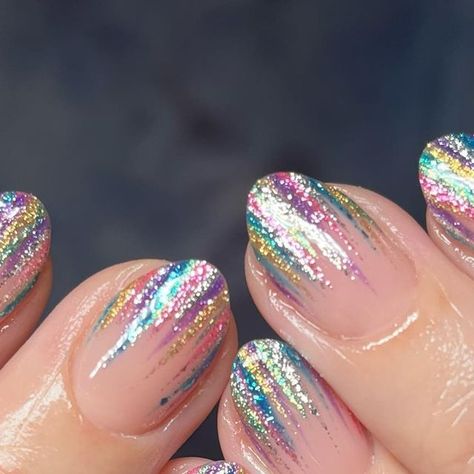 Multi Coloured Glitter Nails, New Years Nails Colorful, Confetti French Tip Nails, 40 Birthday Nails, Birthday Nails December, Sparkly Nail Tips, 30th Nails, Christmas Birthday Nails, Cute Birthday Nail Ideas