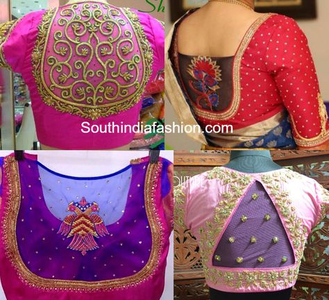 Netted Blouse Designs for Silk Sarees Blouse Designs For Silk Sarees, Netted Blouse Designs, Kanjeevaram Sarees, Blouse Designs Catalogue, Saree Blouse Neck Designs, Wedding Saree Blouse Designs, Net Blouses, Blouse Back Neck Designs, Sari Blouse Designs