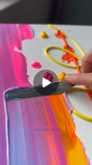 Victoria Barnhill on Instagram: "✨ Satisfying paint spreading ✨ I just can’t get enough of it. Especially when the paint is so thick it looks like it’s about to fall off. One of the things I’ve learned to do well is control a lot of paint. It was a messy learning process but now being comfortable with working with loads of paint has so many benefits. I love long spreading videos with no clips or cuts, it’s just hypnotic. And that neon pink popping through on the last spread 😍 . . . . . #acrylicpainting #acrylicpaint #oilpainting #oilpaint #painting #paintingoftheday #paintingprocess #artprocess #artstudio #artistinstudio #artsy #aesthetic #abstractart #abstractpainting #artinspiration #satisfyingvideos #artreels #artvideo #viralreels #viralvideos #foryou #explorepageready #instaartwork #i Acrylic Painting Aesthetic, Neon Art Painting, Pink Abstract Painting, Abstract Art Paintings Acrylics, Pink Abstract Art, Acrylic Art Projects, Artsy Aesthetic, Abstract Art Painting Techniques, Alcohol Ink Crafts