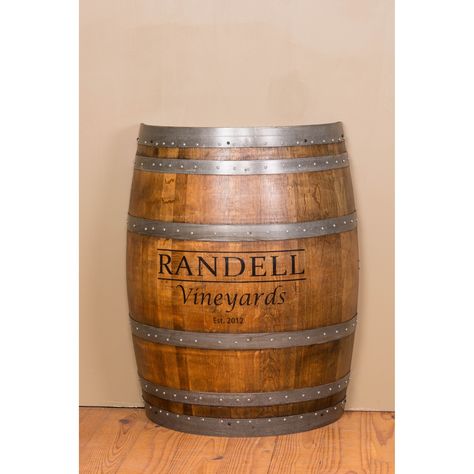 Introducing our Wine Barrel Designs Personalized Half 36" Tall Solid Wood Barrel - a stunning piece of furniture made from solid oak wine barrels. Wood Barrel, Wine Barrels, Sofa End Tables, Wood Console Table, Wine Barrel, Console Tables, Online Furniture Stores, Side Tables, Living Room Table