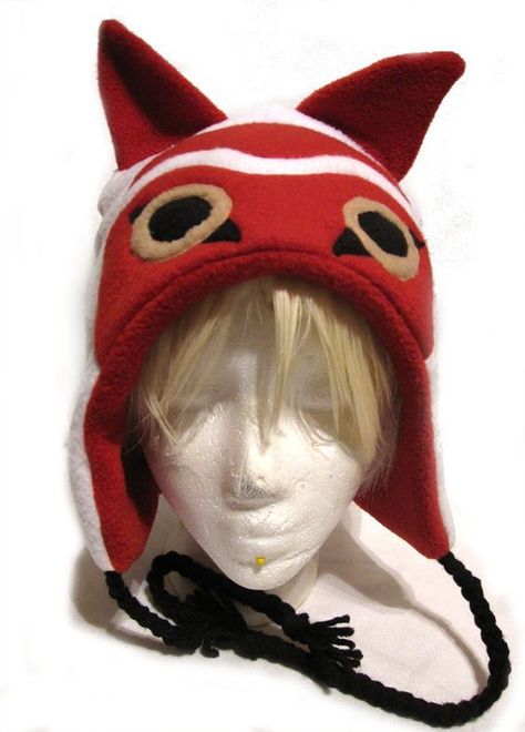 Studio Ghibli Princess Mononoke, Ghibli Princess Mononoke, Mononoke Hime, Funky Hats, Princess Mononoke, Fleece Hat, Arte Inspo, Cute Hats, Cool Hats