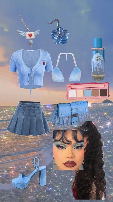 Bratz Summer Outfits, Blue Bratz Aesthetic, Bratz Party, Bratz Outfit, Bratz Makeup, Y2k Bratz, Bratz Doll Outfits, Trendy Halloween Costumes, Model Outfit