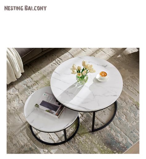 NESTING BALCONY WoodAccent Assembly Tabletop Living Room Nesting Coffee Table, Coffee Table Set Of 2, Nesting Coffee Table, Living Room Entertainment, Frame Gift, Coffee Table Set, Color Frame, Nesting Coffee Tables, Wood Accent