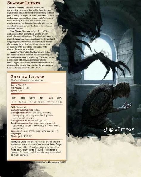 Dnd 5e Shadow Monsters, Dnd Shadow Creature, Shadow Dnd 5e, Shadow Creatures Dnd, Dnd Shadowfell Monsters, Dnd Mountain Monsters, Cool Dnd Monsters, Shadow Monster Oc, Dnd 5e Cryptids