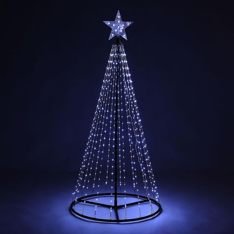 CHRISTMAS CONE TREE DECORATION LED LIGHTS STAR XMAS HOME INDOOR & OUTDOOR TREE | eBay Tree Indoor, Dog Cots, Cone Design, Christmas Cones, Outdoor Christmas Tree, Cone Trees, Outdoor Trees, Led Christmas Tree, Christmas Carnival