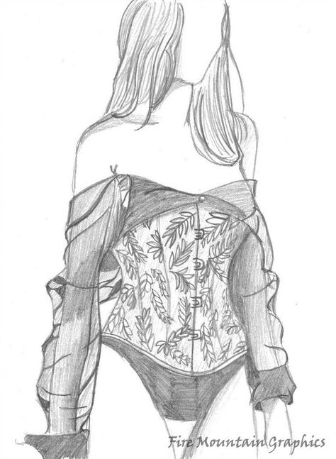 Corset by https://www.deviantart.com/liquidblueeyes on @DeviantArt Art Sketches Clothes, Drawing Girl Body Sketches, Corset Sketch, Sketches Clothes, Sketch Vs Final, Dresses Drawing, Corset Fashion Outfits, Digital Fashion Illustration, Corsets Vintage