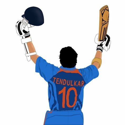 Vector art by me Sachin Tendulkar Illustration, Sachin Tendulkar Drawing, Cricket Drawing, Cricket Designs, Diy Valentine Gifts For Boyfriend, Independence Day Drawing, Cricket Poster, Sunset Canvas Painting, Hd Dark Wallpapers