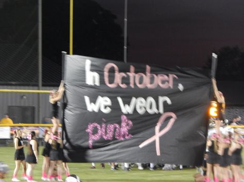 Pink Out Posters Pep Rally, Pink Out Run Through Signs Football, Pink Out Signs Football, Pink Out Signs, Pink Out Posters Football, Cheerleading Poster Ideas, Football Run Through Signs High School, Pink Out Posters, Football Posters High School Ideas