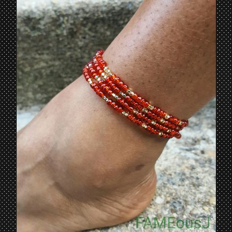 #Handmade #beaded #anklets are available in the #FAMEousJ #etsy shop at www.FAMEousJ.etsy.com!  #anklet #customized #bodyjewelry #handmadejewelry #supportsmallbusiness Anklet Beads, Accessories Beads, Handmade Anklets, Beaded Anklet, Bead Charms Diy, Beaded Anklets, African Beads, Bead Jewellery, Full Moon