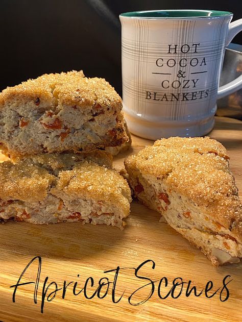 Apricot Scones Recipe, Dried Apricot Recipes, Apricot Scones, Delicious French Toast Recipe, Oat Scones, Apricot Recipes, Cheese Scones, Tea Time Food, Savory Scones