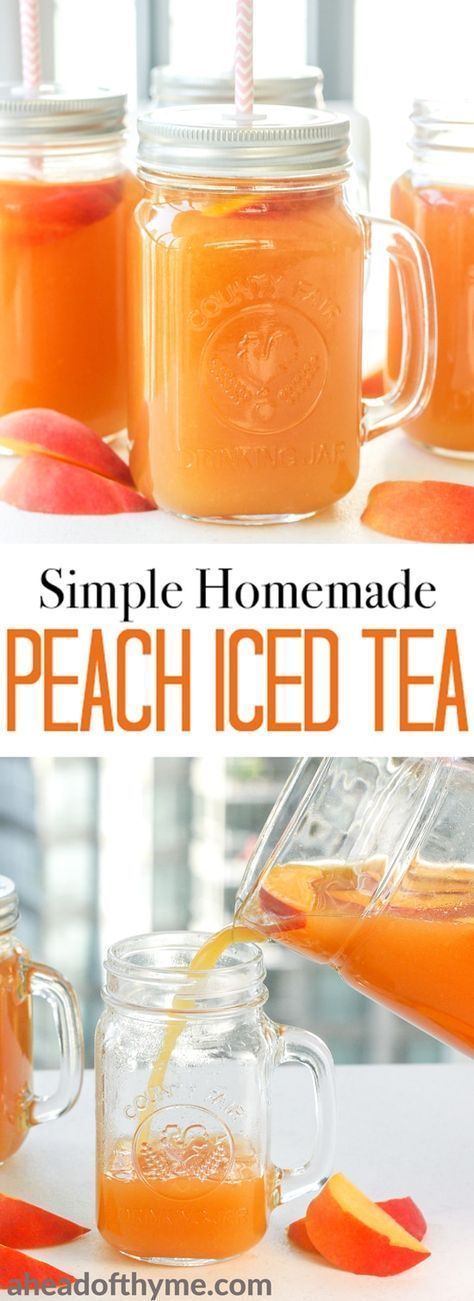 Healthy Summer Drinks, Peach Iced Tea, Iced Tea Drinks, Fresh Drink, Perfect Summer Drink, Peach Ice Tea, Iced Tea Recipes, Fresh Drinks, Amazing Cake