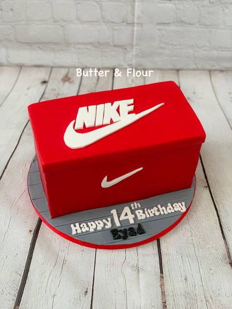 Nike Themed Cake, Nike Box, Shoe Cake, Party Themes For Boys, Birthday Cakes For Men, Cake Inspo, Bday Cake, Cakes For Men, 11th Birthday