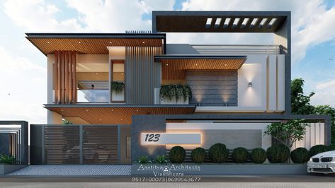 Indian Elevation Design, Boundry Wall Front Elevation, Front Boundary Wall Design Exterior, Modern Indian House Design, House Elevation Design Indian, Boundary Wall Design Exterior, Boundary Design, Boundry Wall, Home Front Elevation