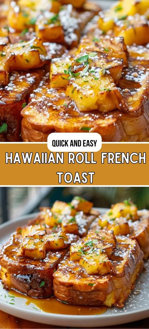 Hawaiian Roll French Toast Recipe French Toast Hawaiian Rolls, Hawaiian French Toast, Hawaiian Roll French Toast, Brownie Pie Recipe, Perfect French Toast, Hawaiian Roll, Sweet Breakfast Treats, Lunch Appetizers, Hawaiian Sweet Rolls