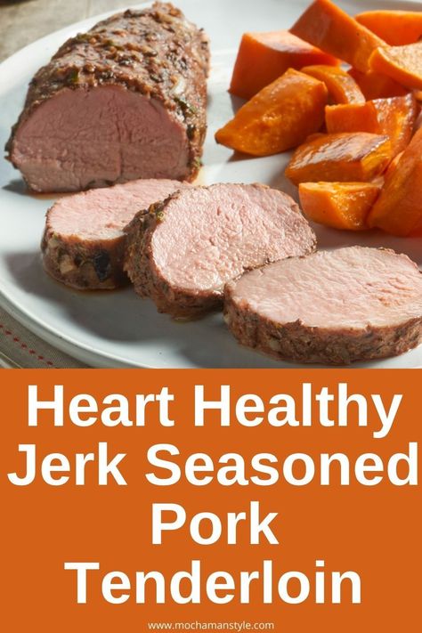 Keep your heart health in check with this delicious, lean, and easy-to-make heart healthy jerk seasoned pork tenderloin recipe. Healthy Pork Loin Recipes, Collard Greens Recipe Healthy, Seasoned Pork Tenderloin, Pork Tenderloin Medallions, Healthy Pork, Pork Tenderloin Recipe, Tenderloin Recipe, Low Cholesterol Recipes, Pork Loin Recipes